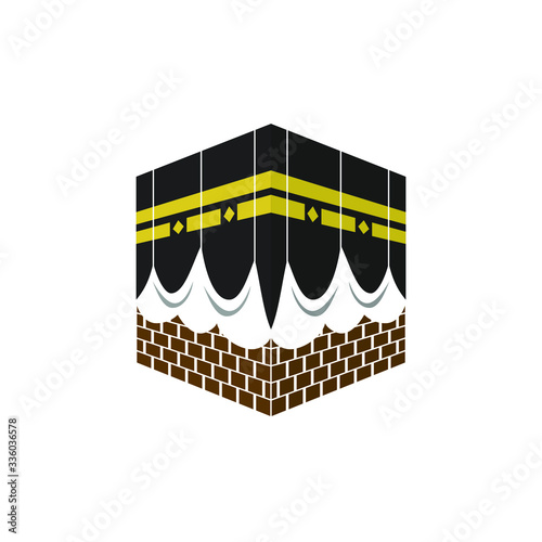 Islamic Flat Icon Kaaba icon isolated on white background for Religion Flat Icons Symbols concept-Vector Flat Design. Vector Illustration. EPS10