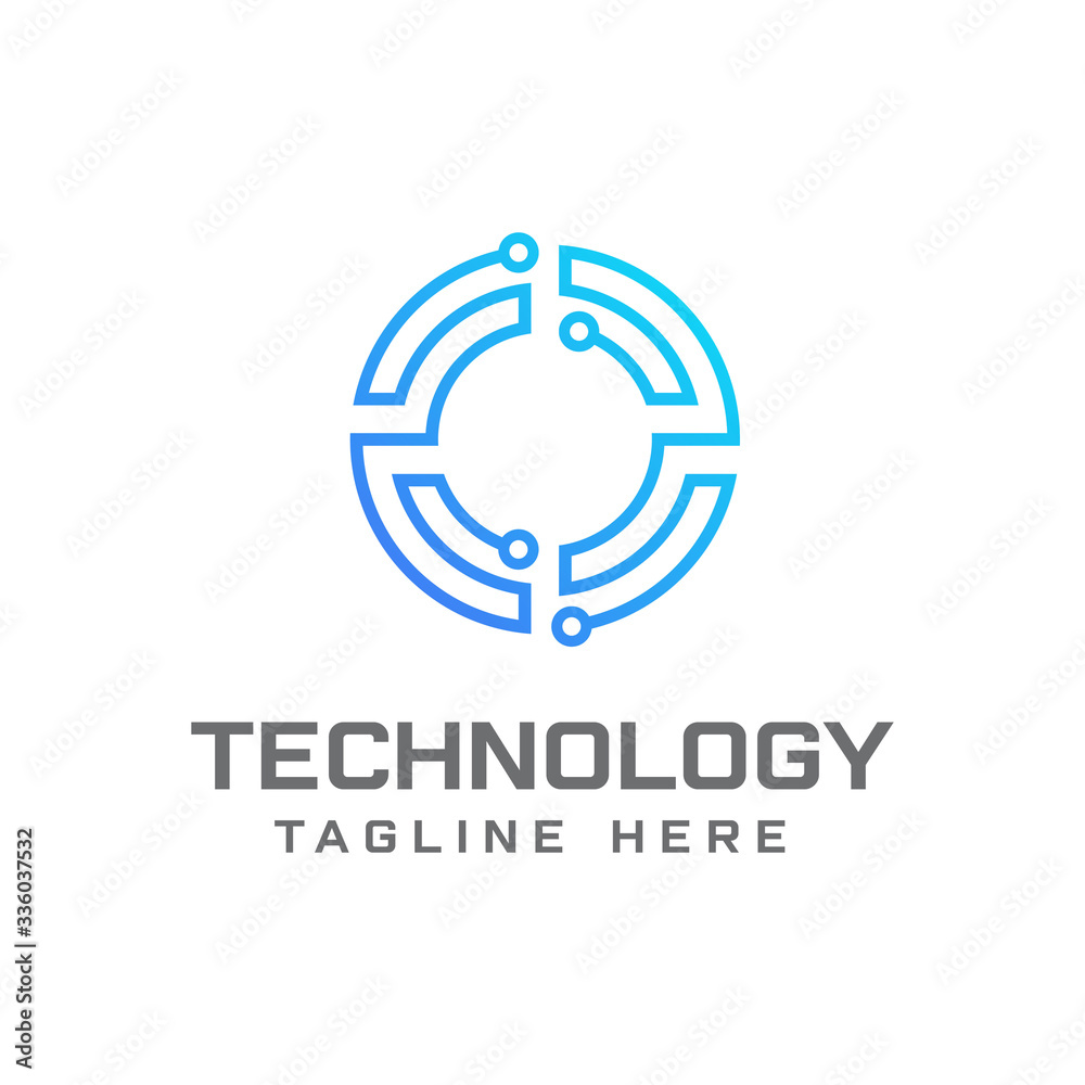 O technology logo design template vector O technology logo design template vector
