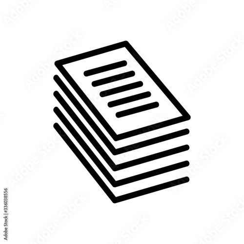 a stack of documents icon vector. a stack of documents sign. isolated contour symbol illustration