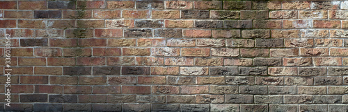 Old vintage brick wall for background. Brick surface template photo.