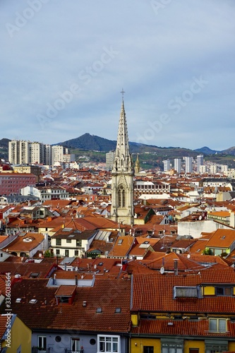 church architecture in Bilbao city Spain, travel destination