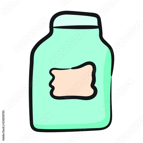Packed milk icon,hand drawn vector design of milk carton