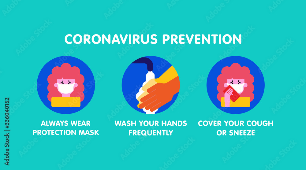 Coronavirus prevention background illustration vector