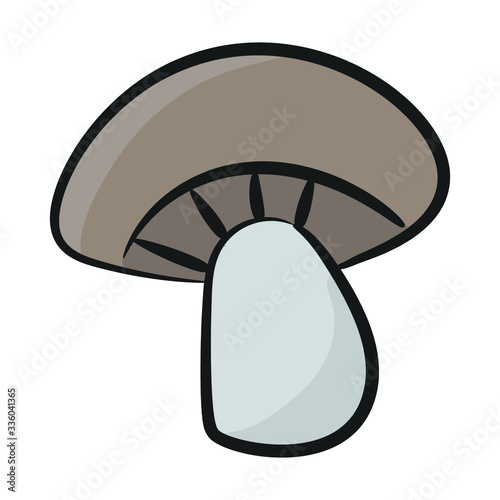 A design of mushroom vector, fleshy cultivation in editable doodle vector