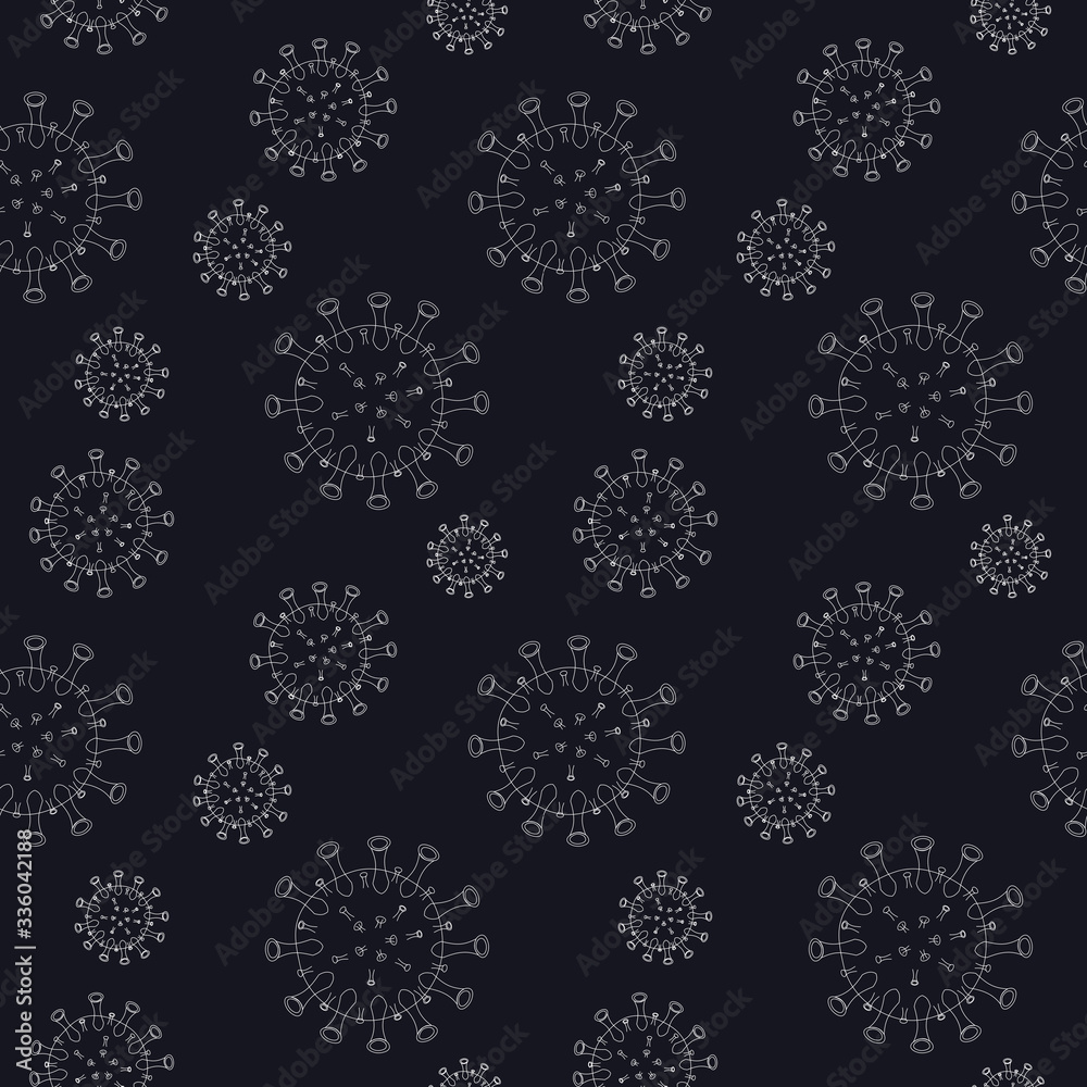 seamless pattern with coronavirus cells, covid-19 seamless pattern with coronavirus cells, covid-19