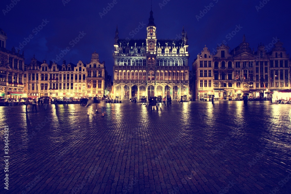Brussels - Grand Place. Vintage filtered color style.