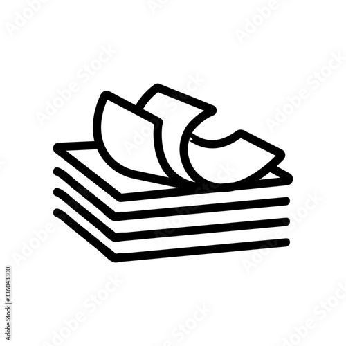 a stack of paper icon vector. a stack of paper sign. isolated contour symbol illustration photo