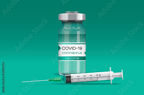 Corona vaccine vector, 3D illustration.