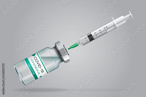 Corona vaccine vector, 3D illustration.