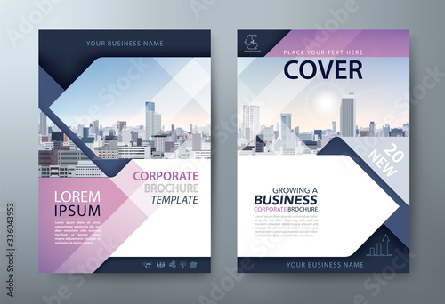 Annual report brochure flyer design, Leaflet presentation, book cover templates, layout in A4 size. vector.