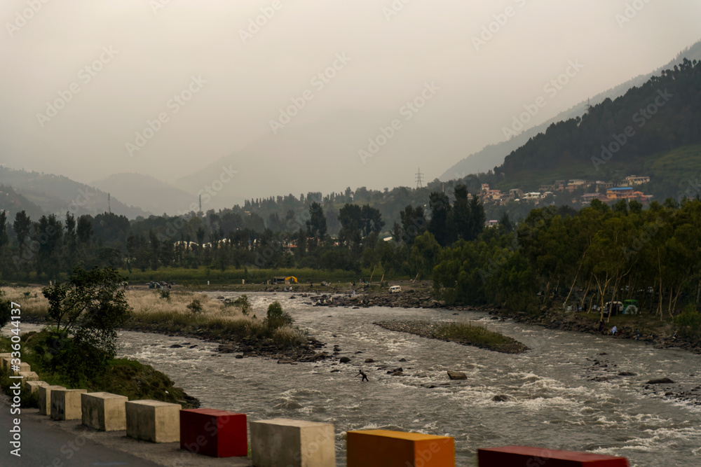 Fototapeta premium Mountain and river landscape