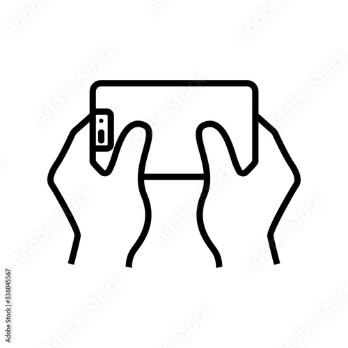 to play on phone icon vector. to play on phone sign. isolated contour symbol illustration