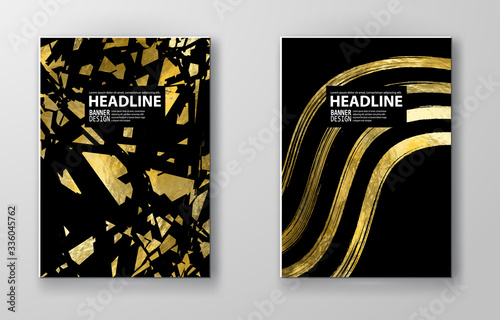 Vector Black and Gold Design Templates. Abstract illustration eps10