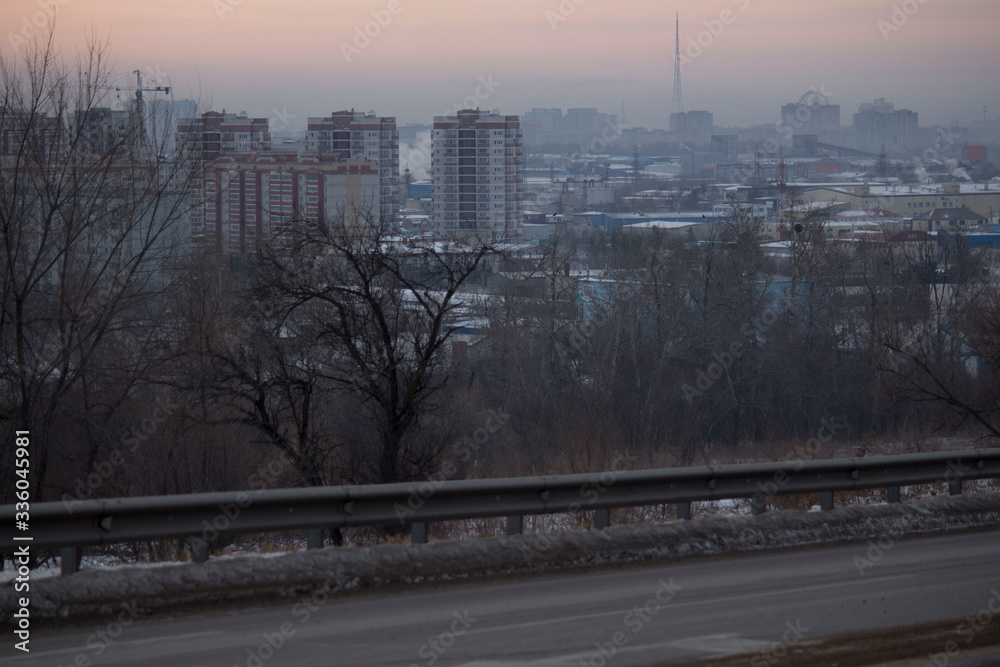 panorama of winter city