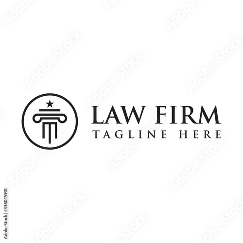 law firm logo design template vector, law firm logo design, lawyer logo, justice logo, attorney and law logo, line art style