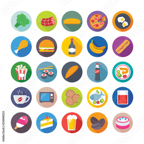 Food Flat Vector Icons 2