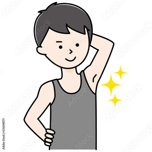 脇の下がきれいな男性　脱毛　ワキガ　多汗症