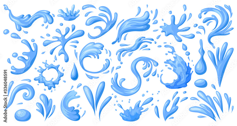 Splash water vector cartoon set icon. Fresh droplet isolated cartoon set icon. Vector illustration splash water on white background.