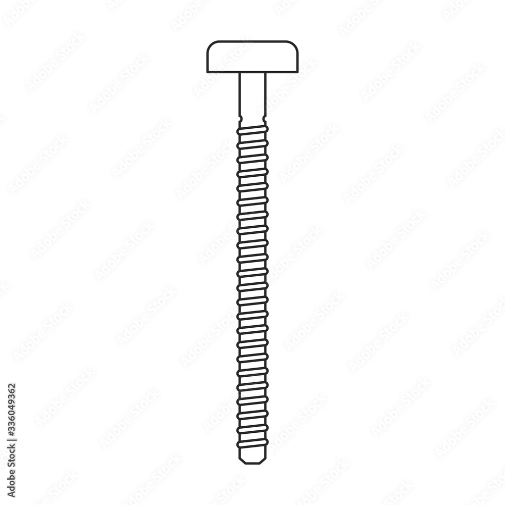 Metal screw vector icon.Outline vector icon isolated on white background metal screw. Metal screw vector icon.Outline vector icon isolated on white background metal screw.