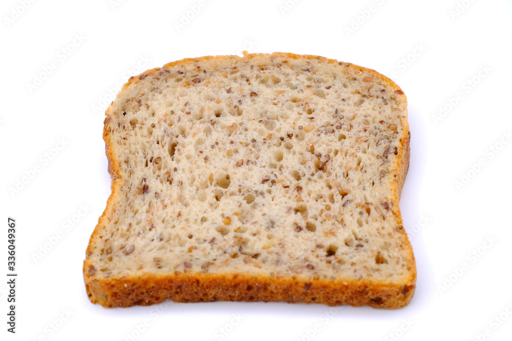 Fresh homemade baked bread and sliced bread isoalted on white background
