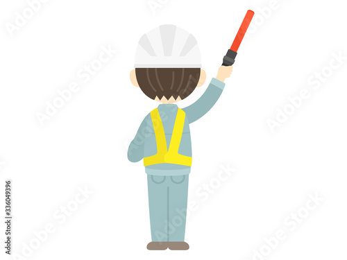 交通整理を行う人のイラスト