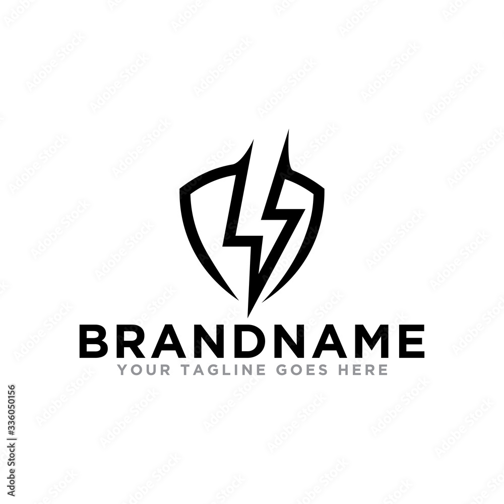 Shield abstract energy concept logo icon. Simple design on trendy logo. Shield abstract energy concept logo icon. Simple design on trendy logo.
