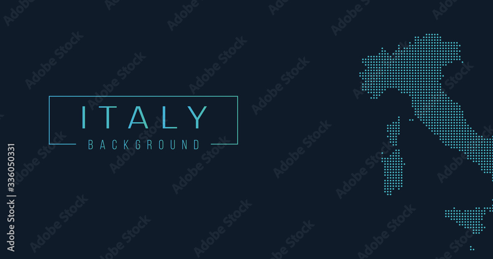 Italy country map backgraund made from halftone dot pattern, Vector illustration isolated on background Italy country map backgraund made from halftone dot pattern, Vector illustration isolated on background