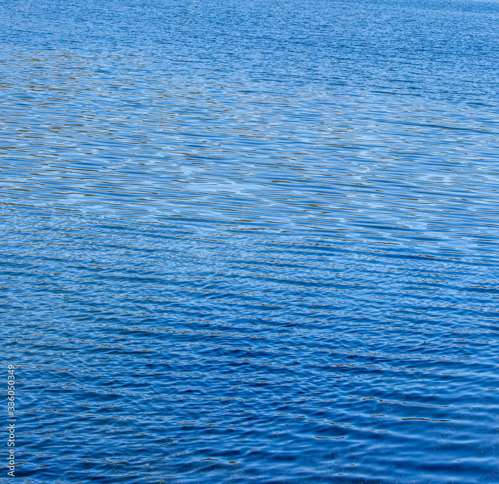 Fototapeta premium texture of blue water with waves surface background