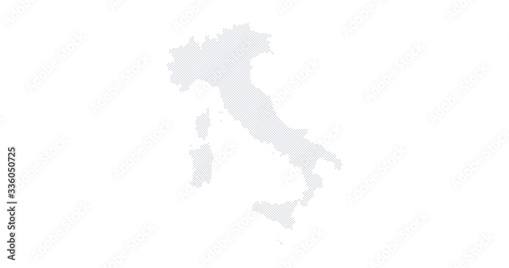 Italy country map backgraund made from halftone dot pattern, Vector illustration isolated on white background