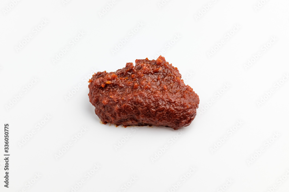 Meat dipping sauce on white background Meat dipping sauce on white background