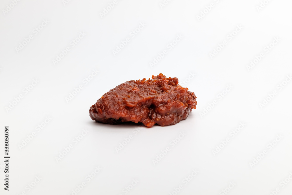 Meat dipping sauce on white background