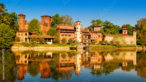 medieval castle in valentine park in turin