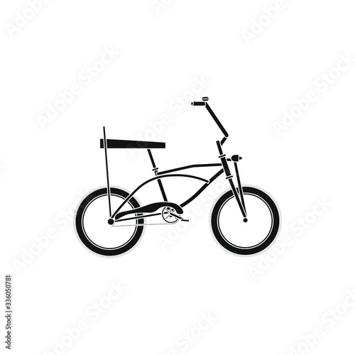 typical bicycle from the 80s on white background