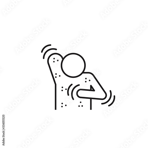 Allergy symptoms line black icon. Vector