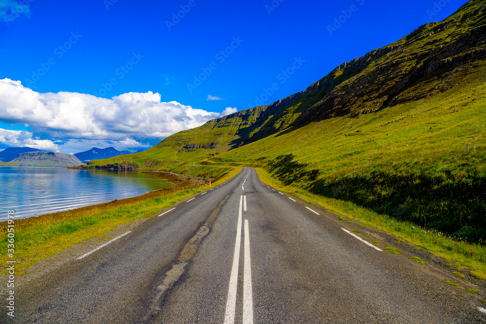 Beautiful Iceland highlands with moss-covered volcano formations Beautiful Iceland highlands with moss-covered volcano formations