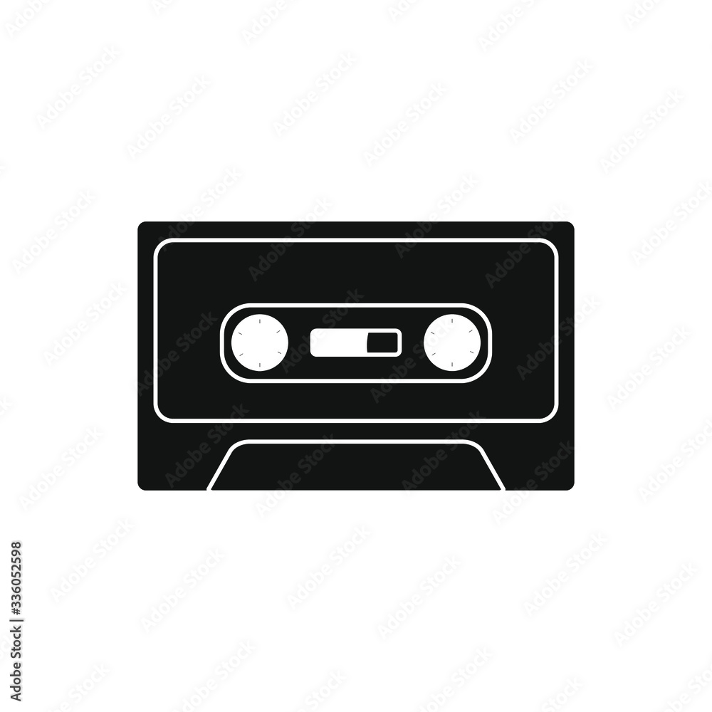 80s cassette tape on white background vector