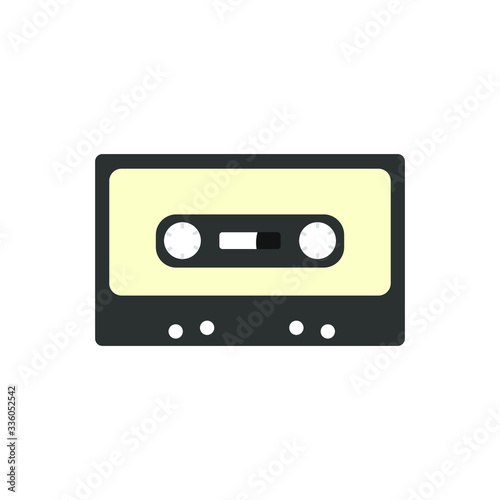 80s cassette tape on white background vector