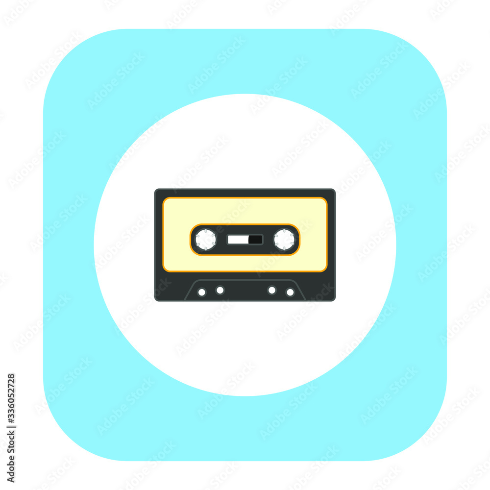 80s cassette tape on white background vector