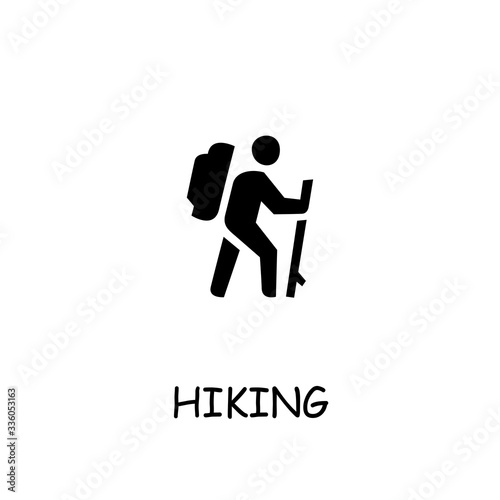 Hiking flat vector icon