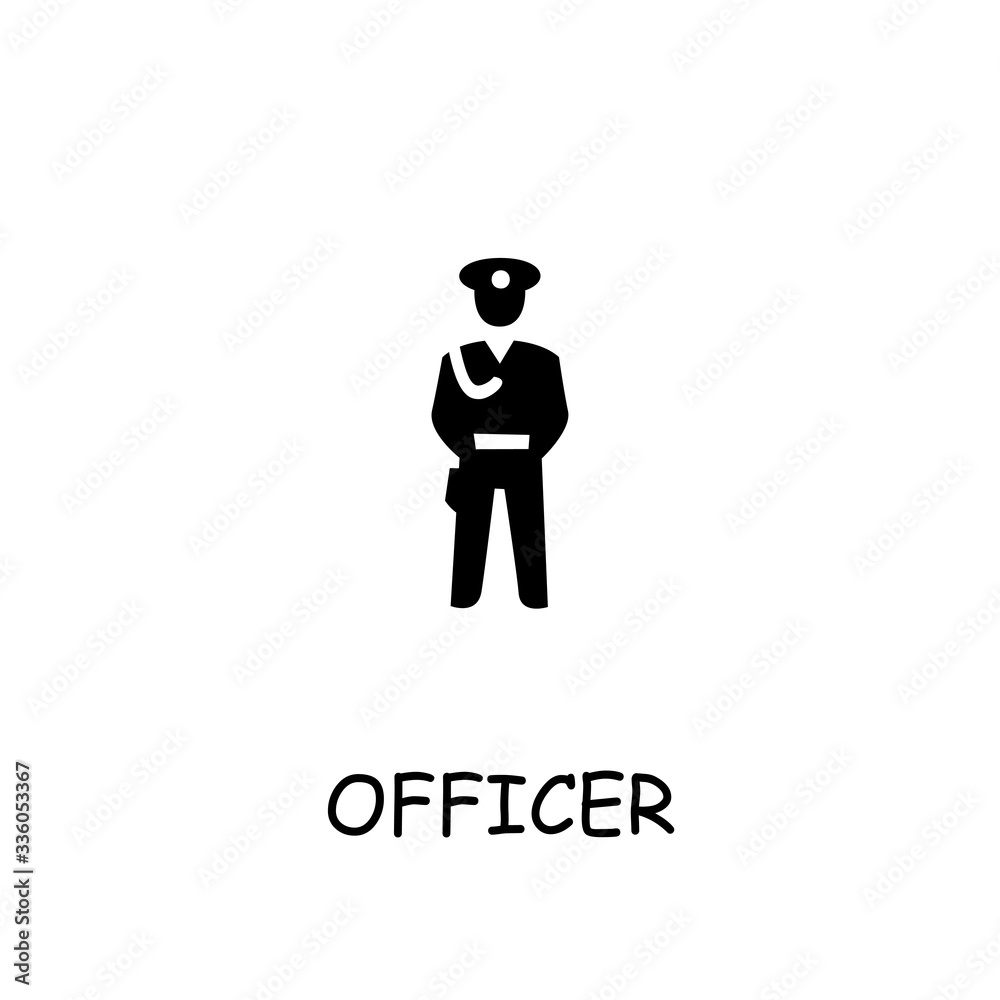 Officer flat vector icon