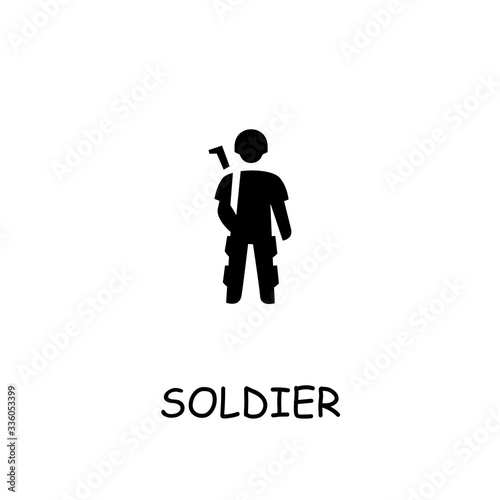Soldier flat vector icon