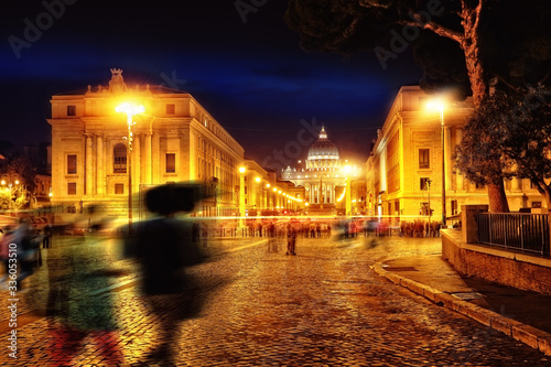 Vatican in Italy by night