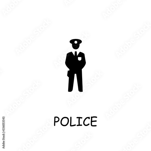 Police flat vector icon
