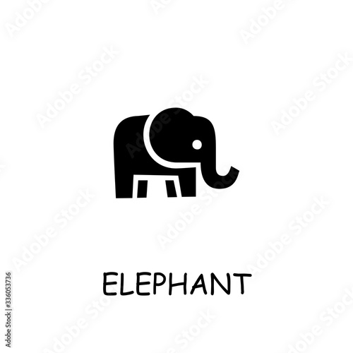 Elephant flat vector icon