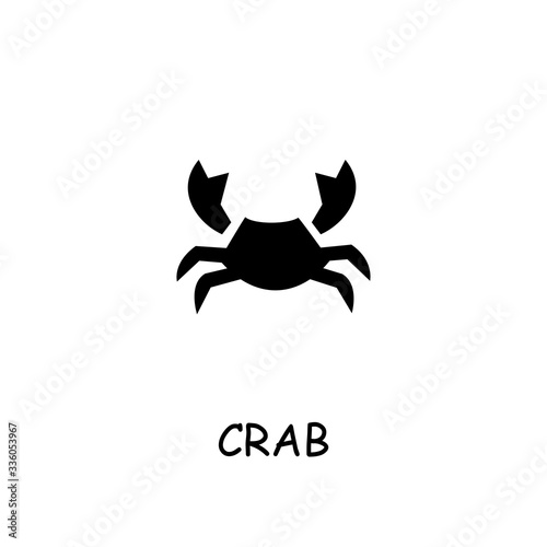 Crab flat vector icon