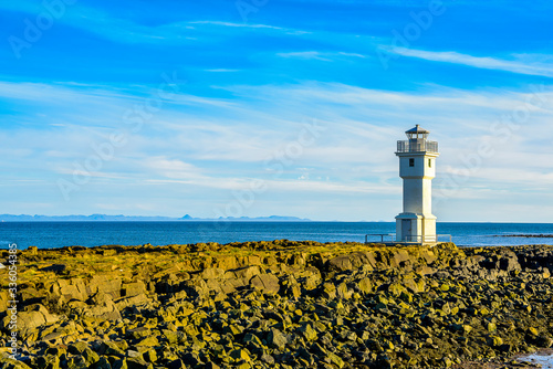 Beautiful Iceland lighthouse seascape