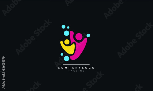 Set of Team Work Logo Design. Together. Modern Social Network Team Logo Design