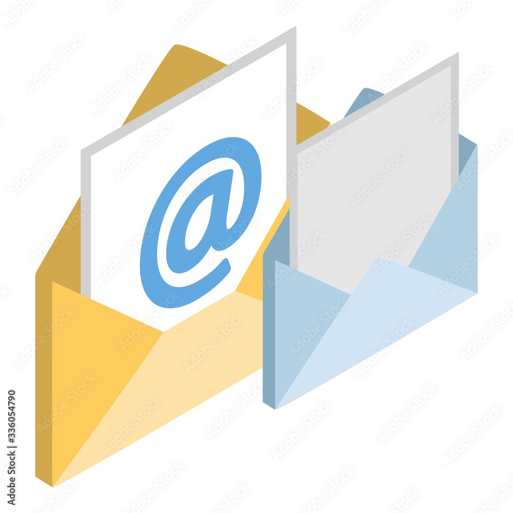 Email marketing icon. Isometric illustration of email marketing vector icon for web