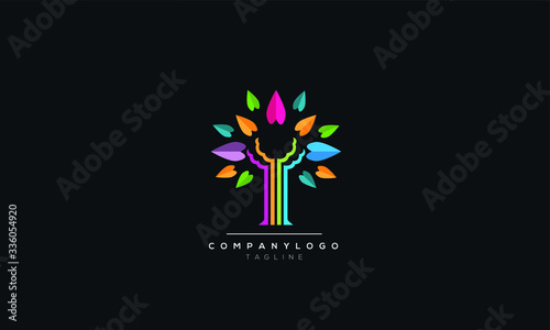 Abstract life logo design with green leaves and human silhouette. Healthy lifestyle theme. Flat vector emblem for medical care or wellness center