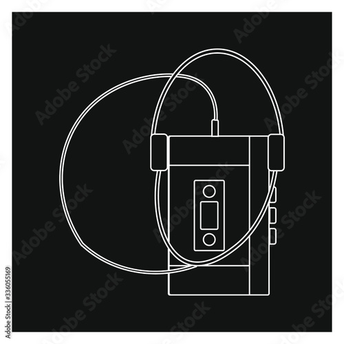 walkman 80s on white background vector